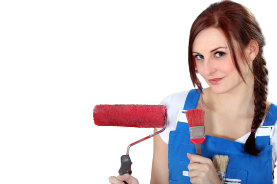 pngtree girls painting their new apartment attractive painter white png image 14049815